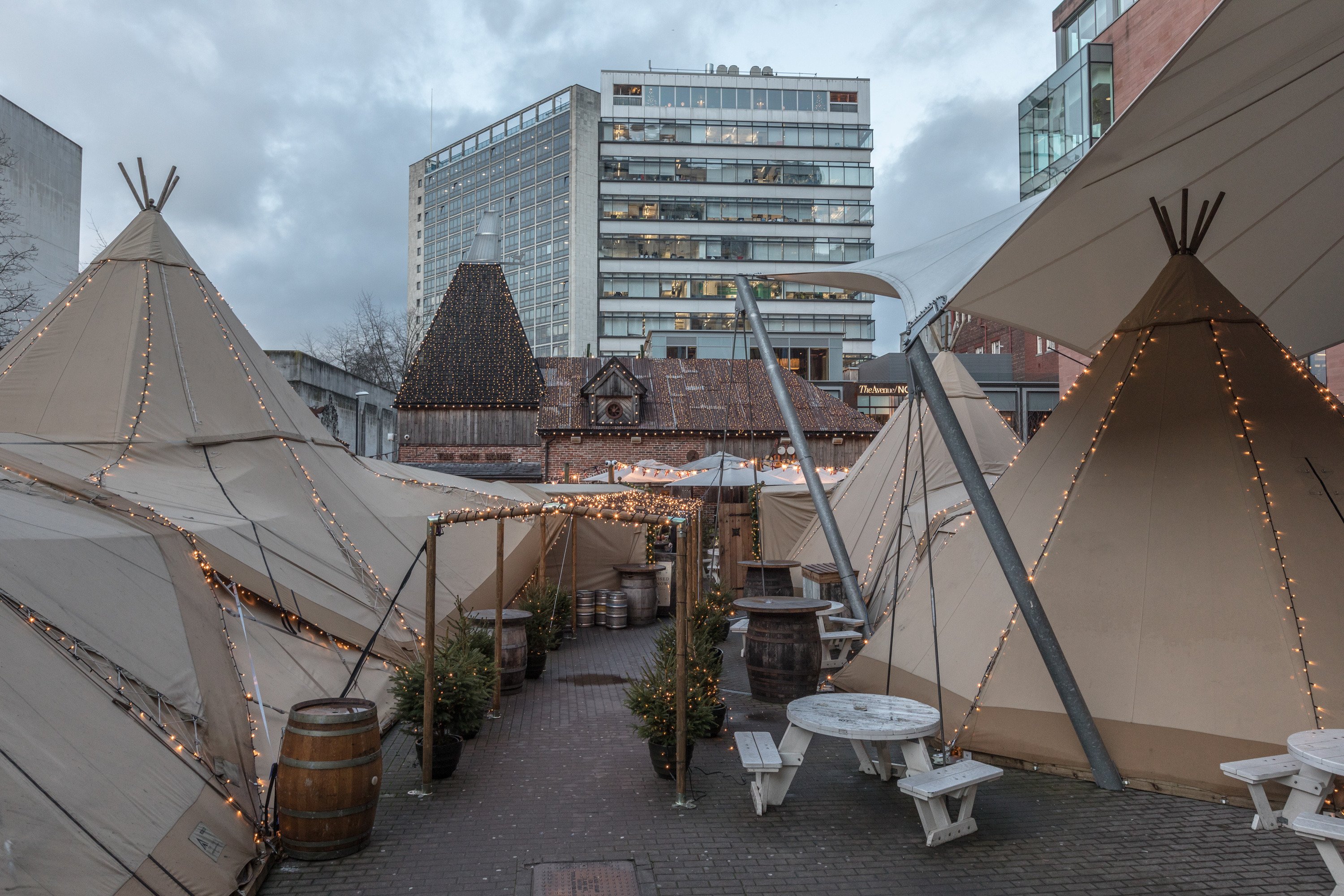 The Oast House Tipis in Spinningfields, Manchester!